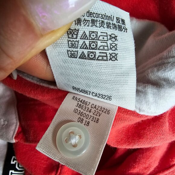 PINK Women's RED WHITE BLUE Patriotic 4th of July Top Polo Long Sleeved size L - Picture 8 of 11